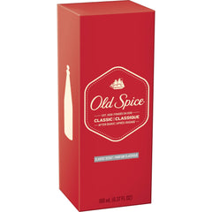 Old Spice Classic After Shave bottle cap close-up highlights rugged design.