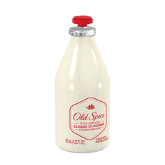 Old Spice Classic label close-up highlighting heritage and trusted grooming identity.