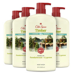 Old Spice Cleansing Body Wash bottle pour shows lasting scent for daily use.