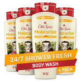 Old Spice cleansing body wash bottle front with lasting 24/7 shower fresh scent for all day