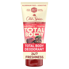Botella de Old Spice crema desodorante cuerpo con aroma cereza negra y bourbon para uso diario