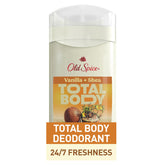Old Spice desodorante para cuerpo entero, barra vainilla-shea, aroma duradero para todo el día