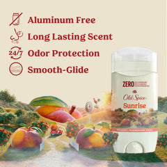 Old Spice Sunrise desodorante sin aluminio, aplicación suave para un uso cómodo.