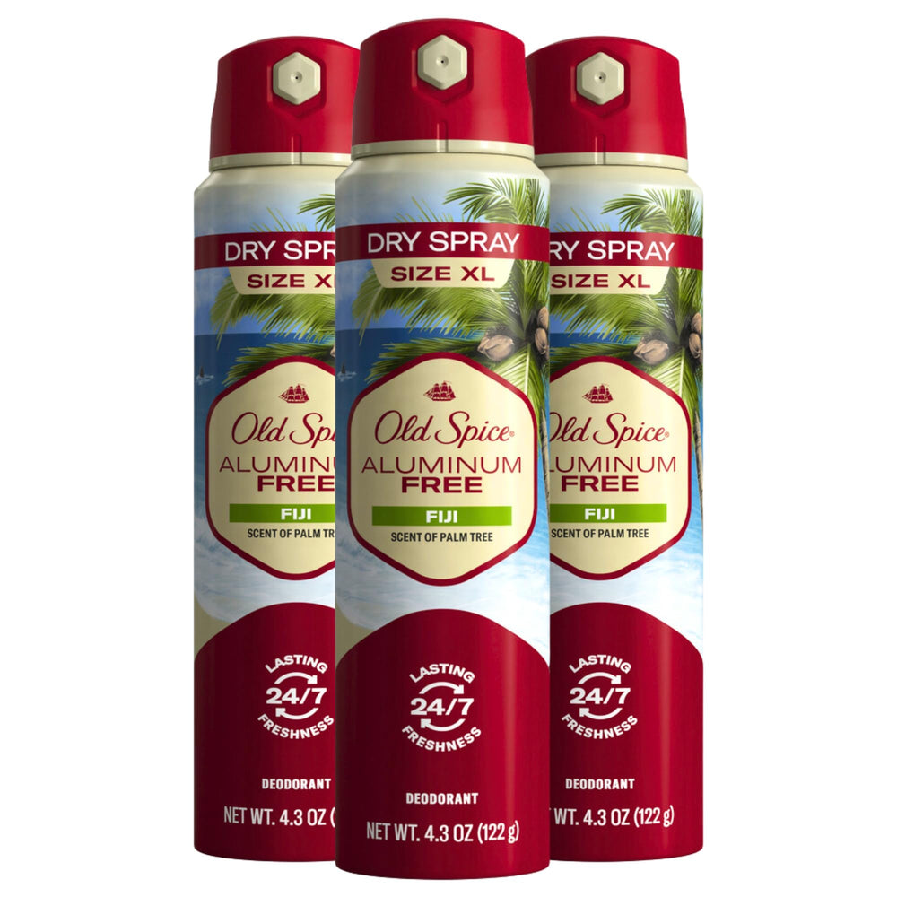 Old Spice Fiji sin aluminio pack de 3 frascos para uso diario.