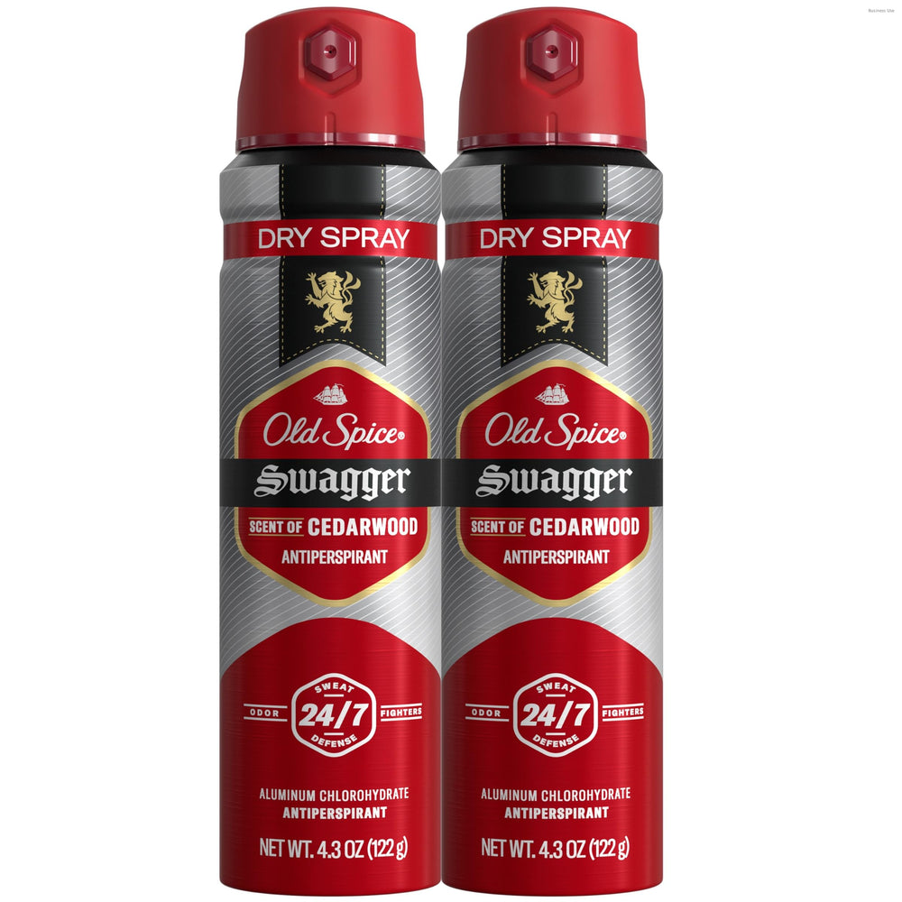 Old Spice desodorante spray seco invisible, envase compacto para uso diario.