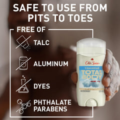 Old Spice desodorante total cuerpo sin aluminio, cuidado de la piel.