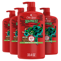 Old Spice Dragonblast bottle shown for daily shower freshness and scent