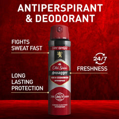 Old Spice Dry Spray en mano, aplicación rápida y seca para frescura diaria