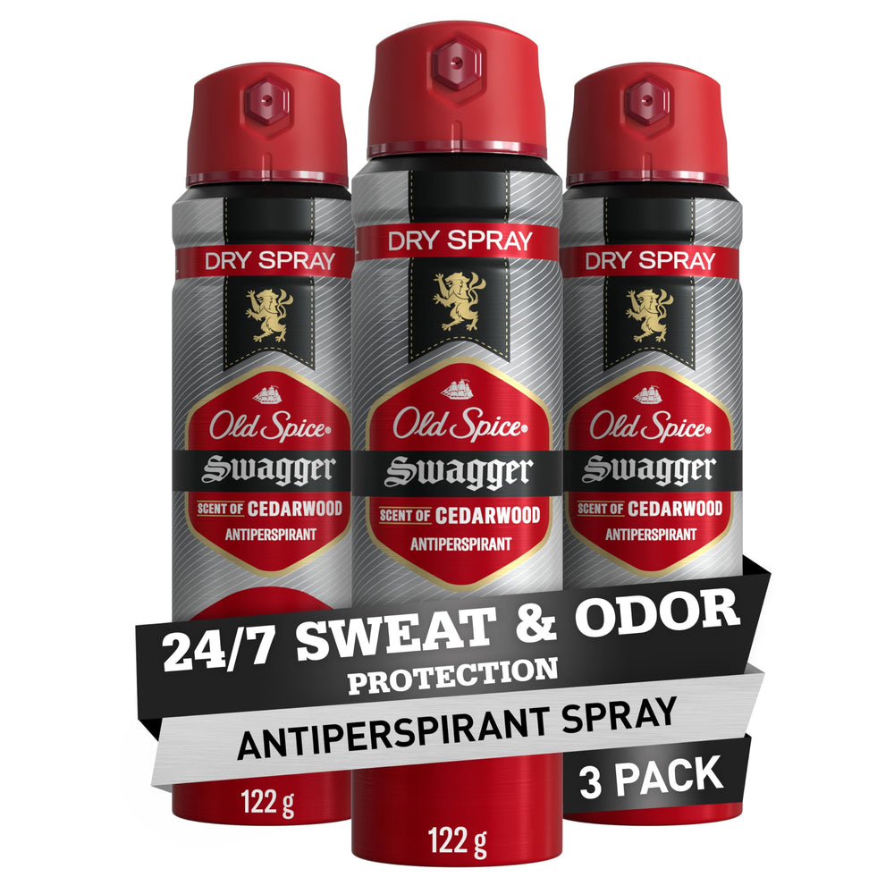 Old Spice Dry Spray para hombre, bote visible con aroma cedro-limón y protección duradera