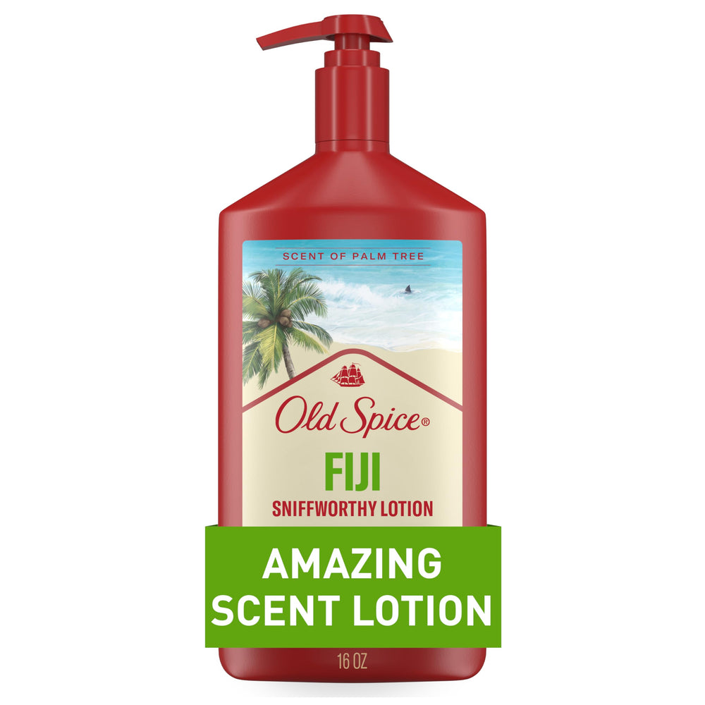 Loción Old Spice Fiji en bote para hidratación duradera.