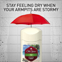 Old Spice Fiji deodorant being applied to underarm for daily comfort.