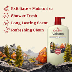 Old Spice gel de baño para hombres, etiqueta detalle, aroma duradero que acompaña todo el día.