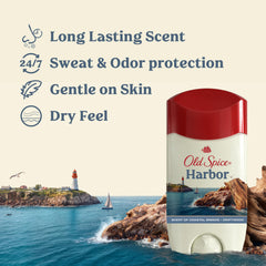 Old Spice Harbor Scent pack of 3 antiperspirants displaying value and convenience.