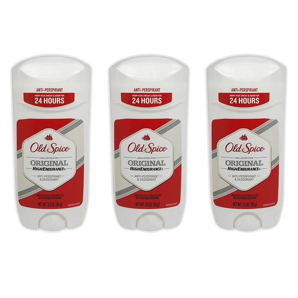Old Spice High Endurance Original, paquete de 3 desodorantes, protección duradera para uso diario.