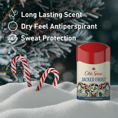 Old Spice Holidude Frosted Mint deodorant bottle with cool holiday scent.