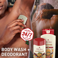 Old Spice Holidude Jacked Frost bottle for brisk mornings with bright, refreshing aroma.