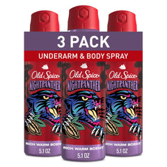 Old Spice Night Panther bottle with spray cap delivering daily long-lasting scent.