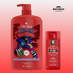 Espuma densa de Old Spice NightPanther para una ducha suave