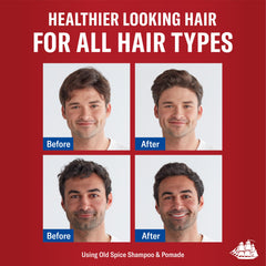 Aplicación en las manos de la pomada Old Spice para cabello masculino facilita peinado uniforme.
