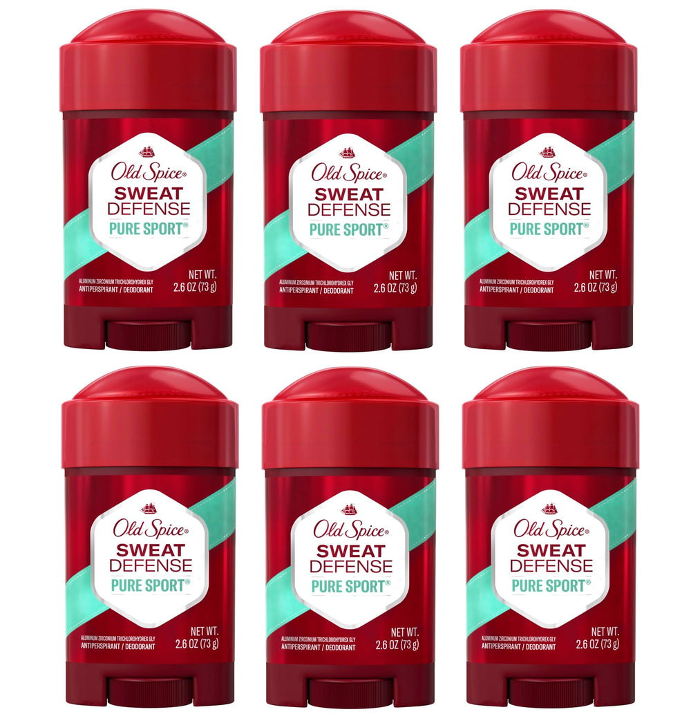 Old Spice Pure Sport Soft Solid six-pack box display for daily protection