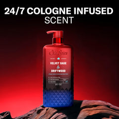 Old Spice Spice Alchemist Velvet Sage Driftwood con espuma cremosa para duchas revitalizantes.