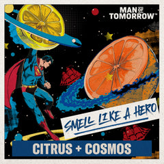 Old Spice Superman Bright Citrus Cosmos scent bottle image evokes vibrant fragrance.