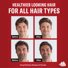 Old Spice Swagger barbershop-quality bottle signals premium grooming results.