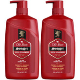 Old Spice Swagger bottle front view, cedarwood and lime scent energize your shower.