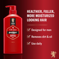 Old Spice Swagger cedarwood lime bottle highlights a refreshing grooming routine.