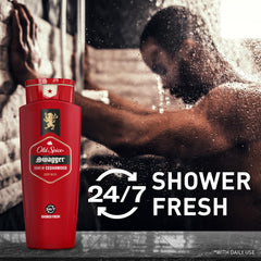 Old Spice Swagger shower-lather, rich foam cleanses and refreshes