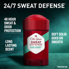 Old Spice Sweat Defense Soft Solid: empaque con logotipo visible y diseño ergonómico.
