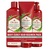 Old Spice Wavy Curly Shampoo bottle highlighting Aloe & Avocado Oil for scalp hydration