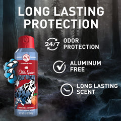 Old Spice Wolfthorn bottle side view highlighting portable, on-the-go fragrance.