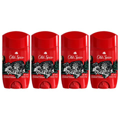 Old Spice Wolfthorn invisible solid deodorant stick in a four-pack for everyday protection.