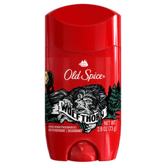 Front view of Old Spice Wolfthorn packaging for the four-pack.