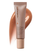 Ole Henriksen Pout Preserve Lip Treatment Creme Brulee Glimmer in application for hydrated lips
