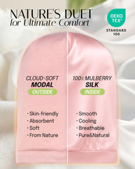 Bonete OLESILK de seda morera, protege el cabello del frizz al descansar.