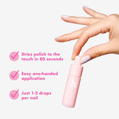 Aceite de jojoba en Dry Drops para nutrir uñas con brillo.