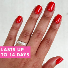 Olive & June Instant Mani glue application demonstrates secure, safe at-home wear