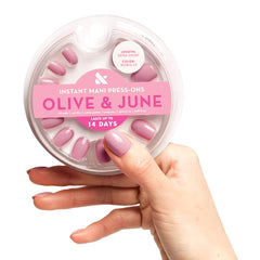 Olive & June Instant Mani uñas postizas mauve extra cortas para un aspecto natural diario.