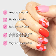 Olive & June Super Stick Mani: 16 tallas para adaptar cada uña y obtener acabado natural.