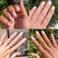 Olive & June polish in 2–3 strokes for even coverage.