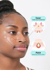 OLIVE YOUNG Care Plus Spot Patch textura transparente para aplicación cómoda y discreta.
