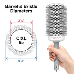 Olivia Garden Ceramic Ion Speed XL bristles closeup showing anti-static action smoothing frizz.