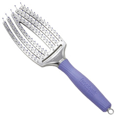 Olivia Garden Finger Brush with scalp-hugging vented paddle for gentle detangling and spa-like scalp massage.