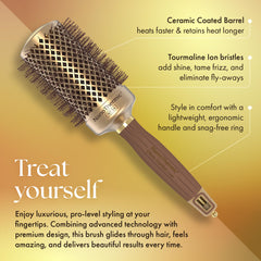 Olivia Garden NanoThermic brush ergonomic handle with snag-free ring