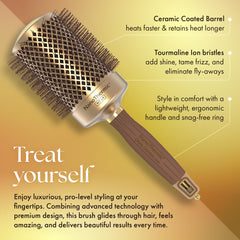 Olivia Garden tourmaline ion tech hydrates and smooths frizz during styling.