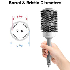 Olivia Garden Ceramic + Ion Round Thermal Brush vented barrel for faster drying
