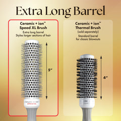 Ergonomic grip on Olivia Garden Speed XL enhances comfort during long sessions.