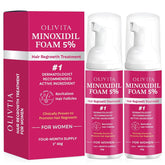 OLIVITA 5% Minoxidil foam bottle front for potential fuller hair.
